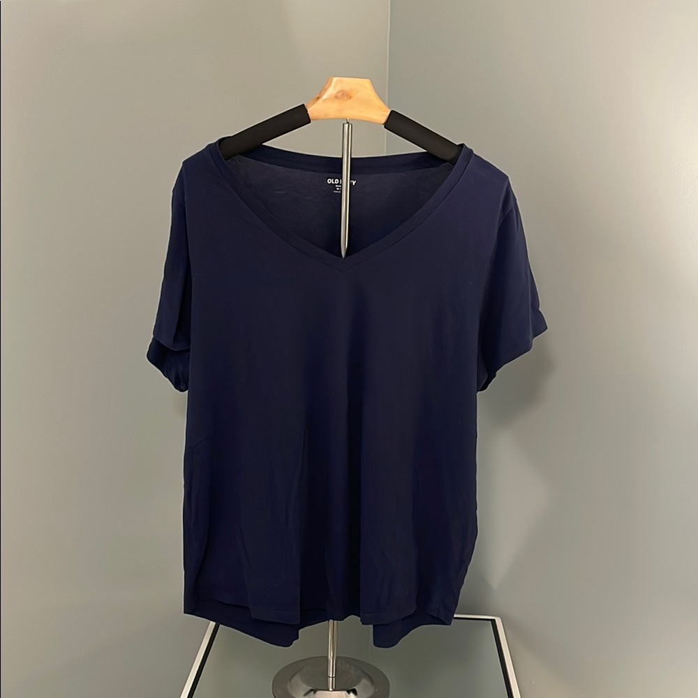 Old Navy Blue V-Neck Short Everywhere Sleeve Tee xl Tall